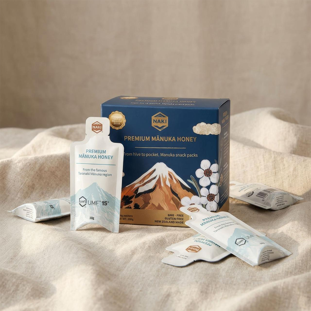 Naki Premium Mānuka Honey Snack Packs — UMF 15+ - Box of 10